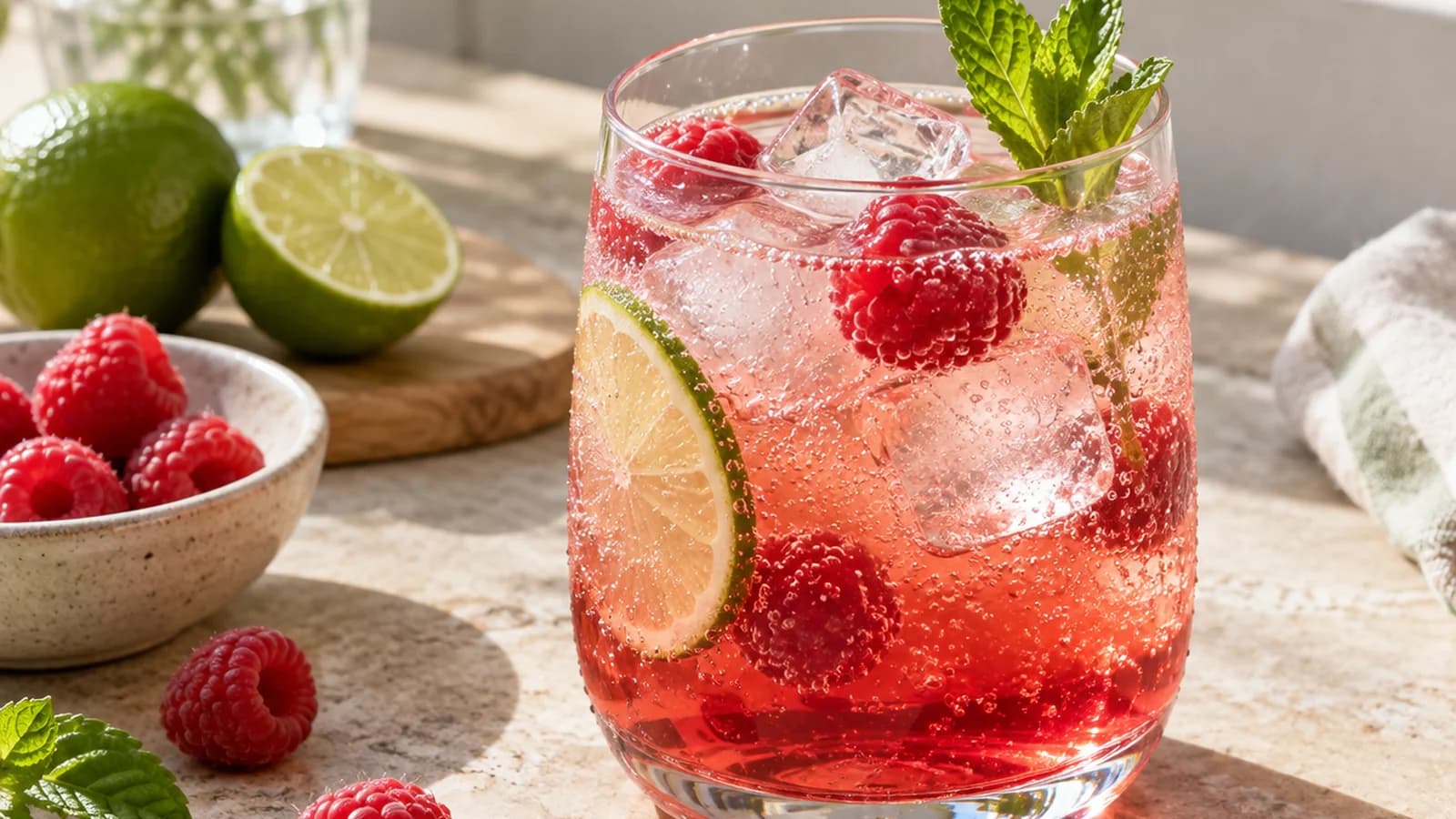 Canette de boisson énergisante ouverte à côté d’un verre d’eau et d’une étiquette nutritionnelle, lumière naturelle, sans texte ni logo visible