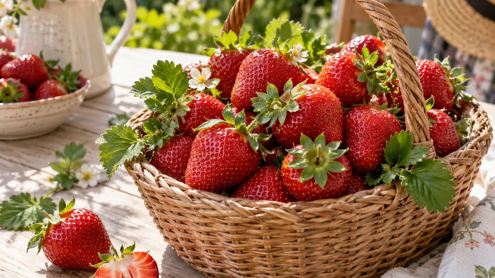 Salade printanière de fraises et abricots avec jeunes pousses, fromage frais et noix, en lumière naturelle, sans texte ni logo