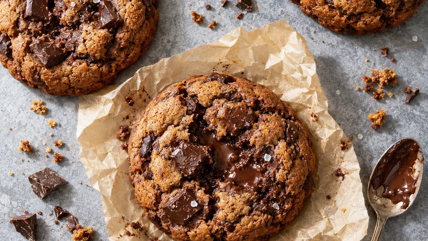 Cookies double chocolat au cœur fondant