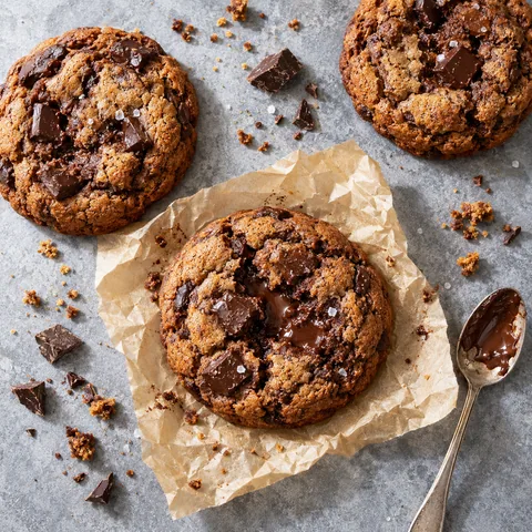 Cookies double chocolat au cœur fondant
