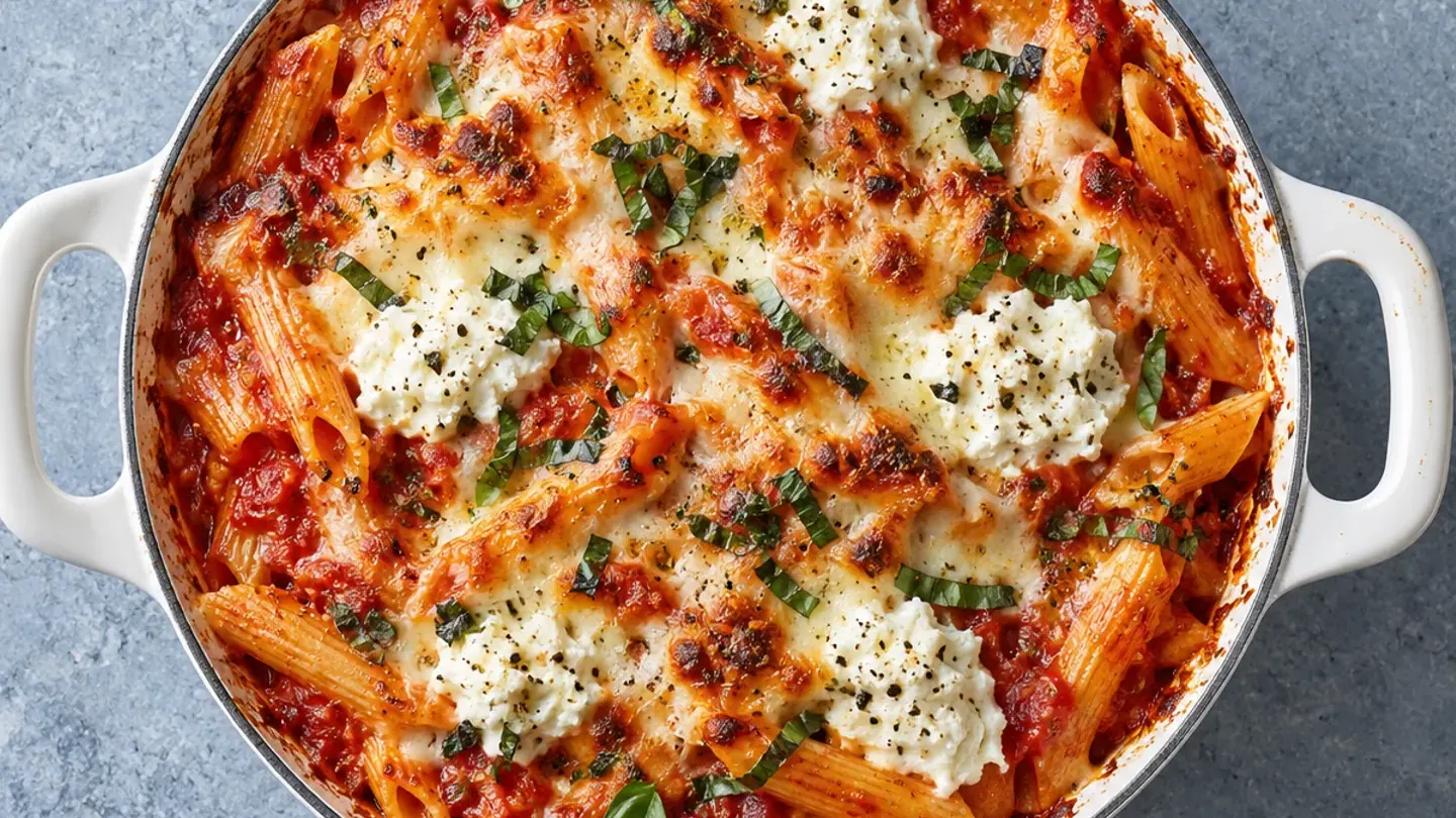 Gratin de penne façon baked ziti