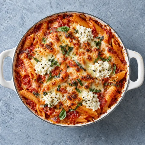 Gratin de penne façon baked ziti