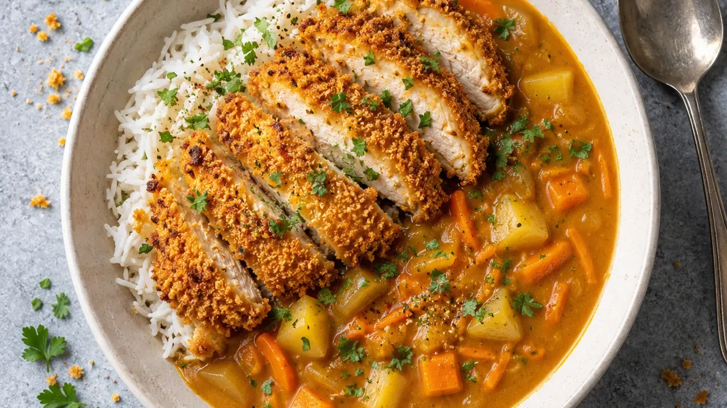 Katsu curry de poulet à l’air fryer