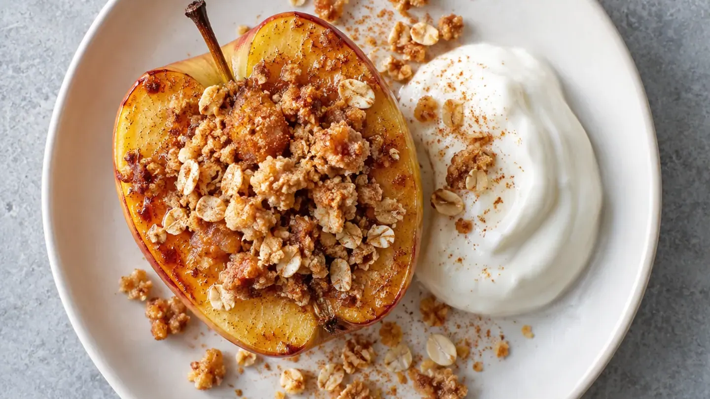 Pommes rôties à la cannelle et crumble