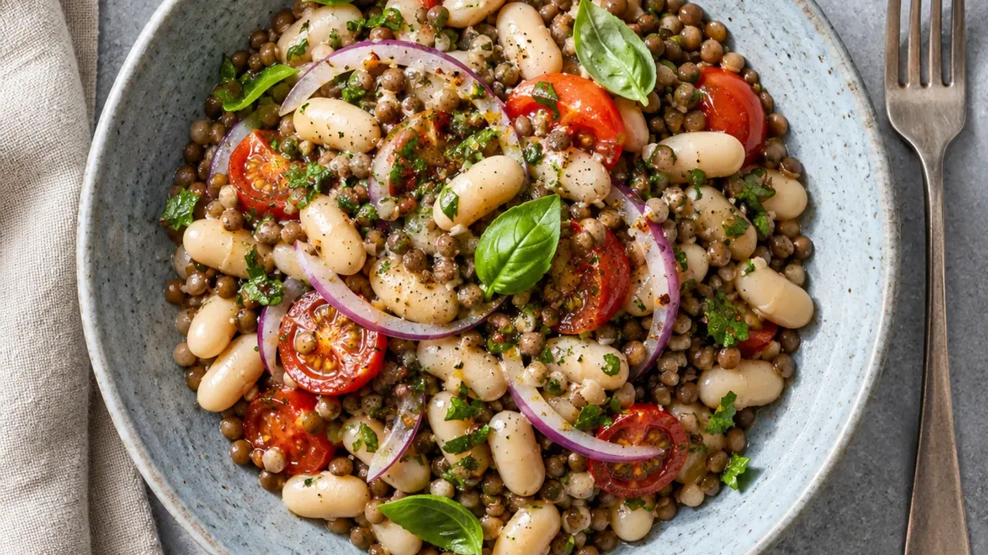 Salade de lentilles et haricots blancs à l’italienne