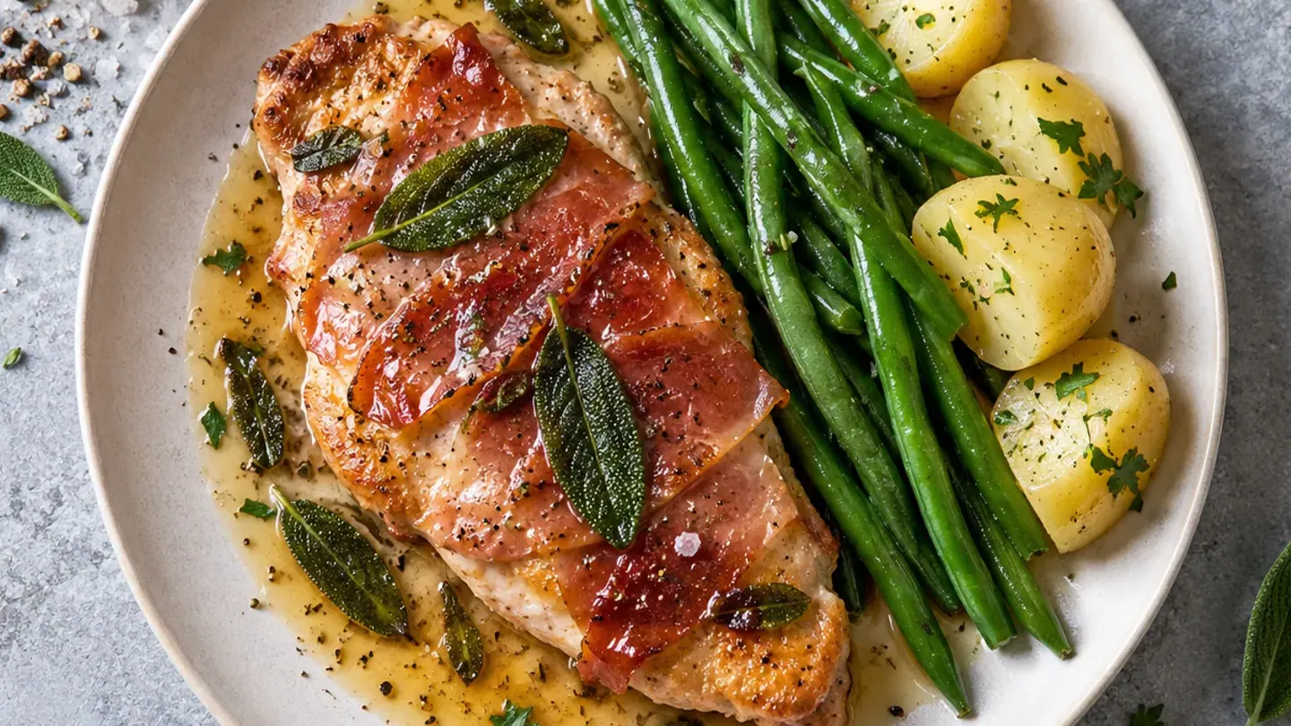 Saltimbocca de dinde au jambon cru et sauge