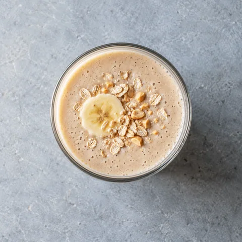 Shake banane, avoine et cacahuète
